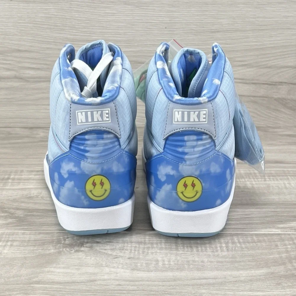 Nike Air Jordan 2 Retro J Balvin Shoes Blue White Mens Size 13 Sneakers.